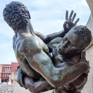 stadio dei marmi statua lottatori aroldo bellini